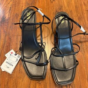 Zara Black Strappy Heels